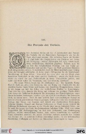 XIII. Die Periode des Verfalls