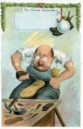 Karikatur eines Schuhmachers