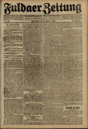 Ausgabe vom Donnerstag, den 14. Februar 1918.
