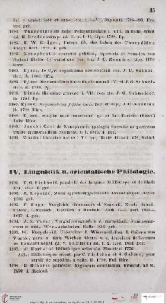 IV. Linguistik u. orientalische Philologie (Nr. 1491 - 1839b)