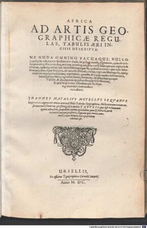Africa Ad Artis Geographicae Regulas, Tabulis Aeri Incisis Descripta, 0