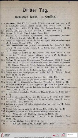 Römisches Recht (Nr. 772 - 1024)