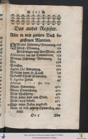 Das ander Register Aller in dem gantzen Buch begriffenen Materien.