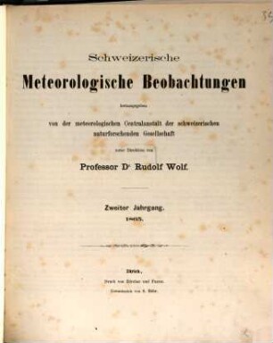 Schweizerische meteorologische Beobachtungen. 2. 1865