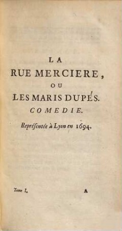 Théatre De Monsieur Le Grand, Comédien Du Roy, 1