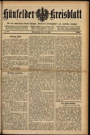 Ausgabe vom Samstag, den 11. Juni 1898.