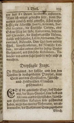 Dreyßigste Frage.