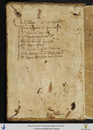 Spiegel mit Inhaltsverzeichnis (Anfang 16. Jh.).