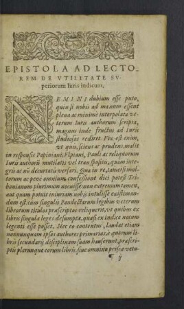 Epistola ad lectorem