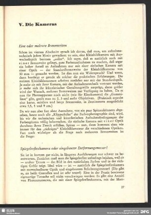 V. Die Kameras