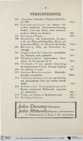 Verschiedenes (Nr. 301-314)