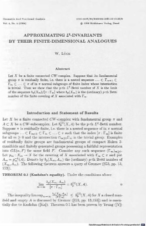 Approximating L²-invariants by their finite-dimensional analogues