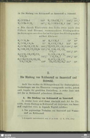 II. Die Bindung von Kohlenstoff an Sauerstoff und Schwefel