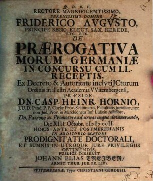 De praerogativa morum Germaniae in concursu cum LL. receptis