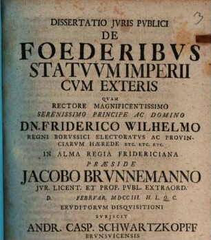 Dissertatio iuris publici de foederibus statuum Imperii cum exteris