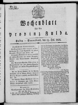 Nr. 29, Ausgabe vom 19. Juli 1823