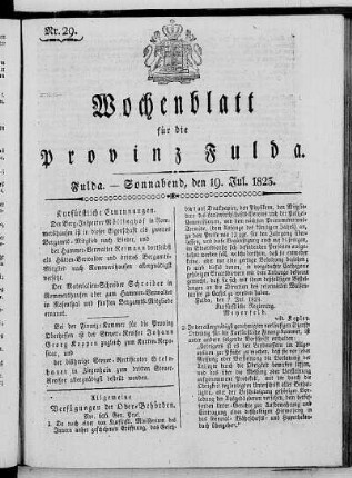 Nr. 29, Ausgabe vom 19. Juli 1823
