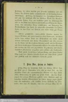 2. Prinz Max, Herzog zu Sachsen