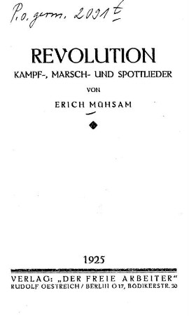 Revolution : Kampf-, Marsch- und Spottlieder
