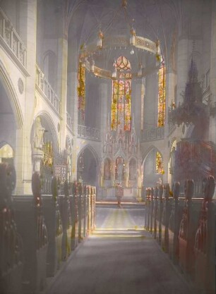 Wittenberg, Schloßkirche. Inneres zum Altar