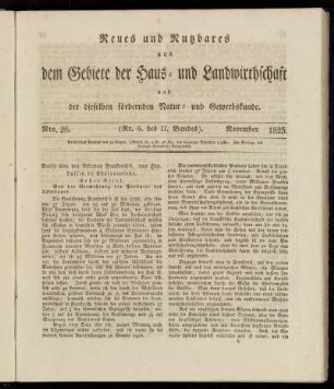 Nro. 28. (Nr. 6. des II. Bandes.) November 1825.