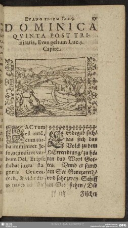 Dominica Quinta Post Trinitatis, Evangelium Luc. 5. Capite