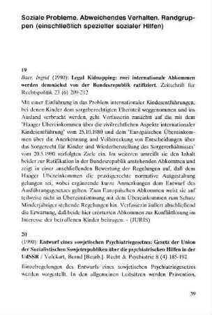 39-60, Soziale Probleme