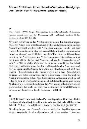 39-60, Soziale Probleme