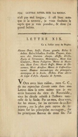 Lettre XIX. Fleuves