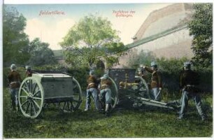Feldartillerie. Vorführen des Halbzuges