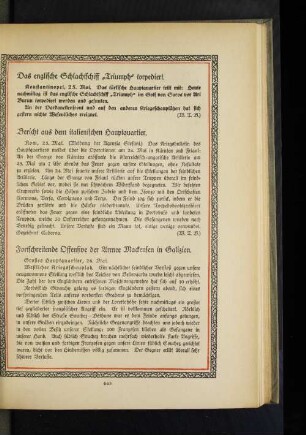 Fortschreitende Offensive der Armee Mackensen in Galizien.