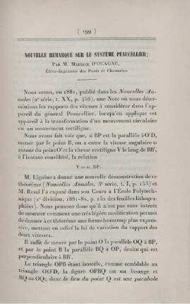 Nouvelle remarque sur le système Peaucellier.
