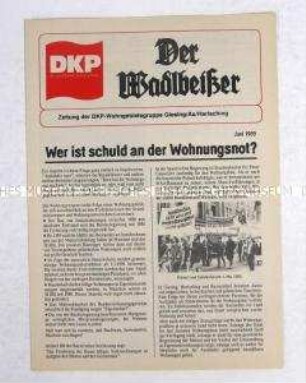 Zeitung der DKP für das Wohngebiet Giesing/Au/Harlaching (München) zur Wohnungspolitik und anderen kommunalen Problemen