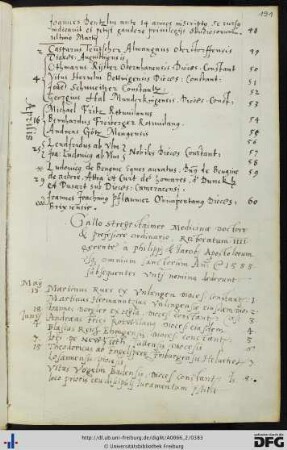 [fol. 191] Rektorat Gallus Streitsteimer 1584/85