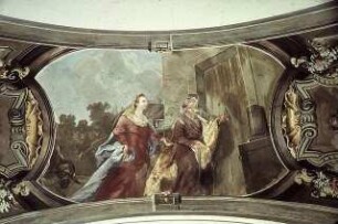 Maria und Josef eine Herberge suchend