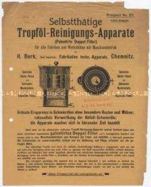 Selbstthätige Tropföl-Reinigungs-Apparate