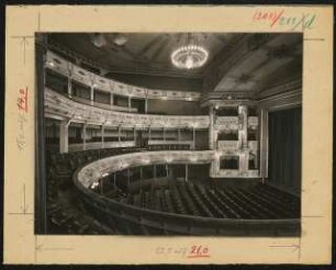 Altes Theater, Leipzig: Ansicht Zuschauerraum, Proszenium und Bühne