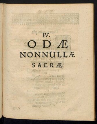 IV. Odae Nonnullae Sacrae.