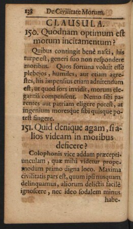 Clausula = Der Beschluß
