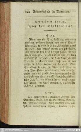 Dreyzehntes Kapitel. Von der Elektricität