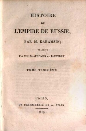 Histoire de l'empire de Russie, 3 (1819)