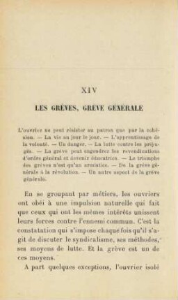 XIV Les Grèves, Grève Générale