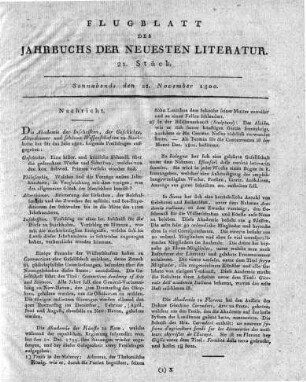 1800-11-22 : 21. Stück