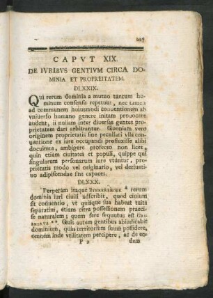 Caput XIX. De Iuribus Gentium Circa Dominia Et Propreitatem