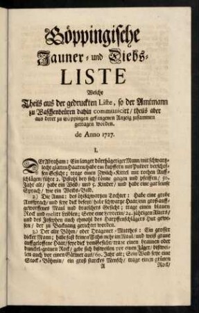 A1r-B2r, Göppingische Jauner- und Diebs-Liste ...
