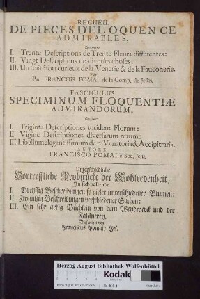 Le Grand Dictionaire Royal : I. Francois-Latin-Alleman. II. Latin-Alleman-Francois. III. Alleman-Francois-Latin : D'un petit Traité fort-curieux De La Venerie Et De La Fauconnerie ...