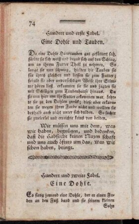 Hundert und erste Fabel. - Hundert und zehnte Fabel.