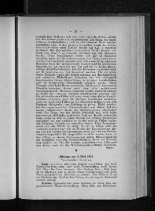 Sitzung am 3. Mai 1927