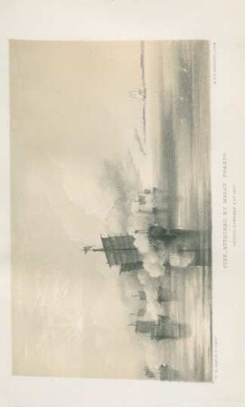 Junk, attacked by Malay prahus