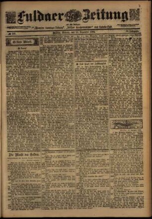 Erste Ausgabe vom Montag, den 15. Dezember 1902.